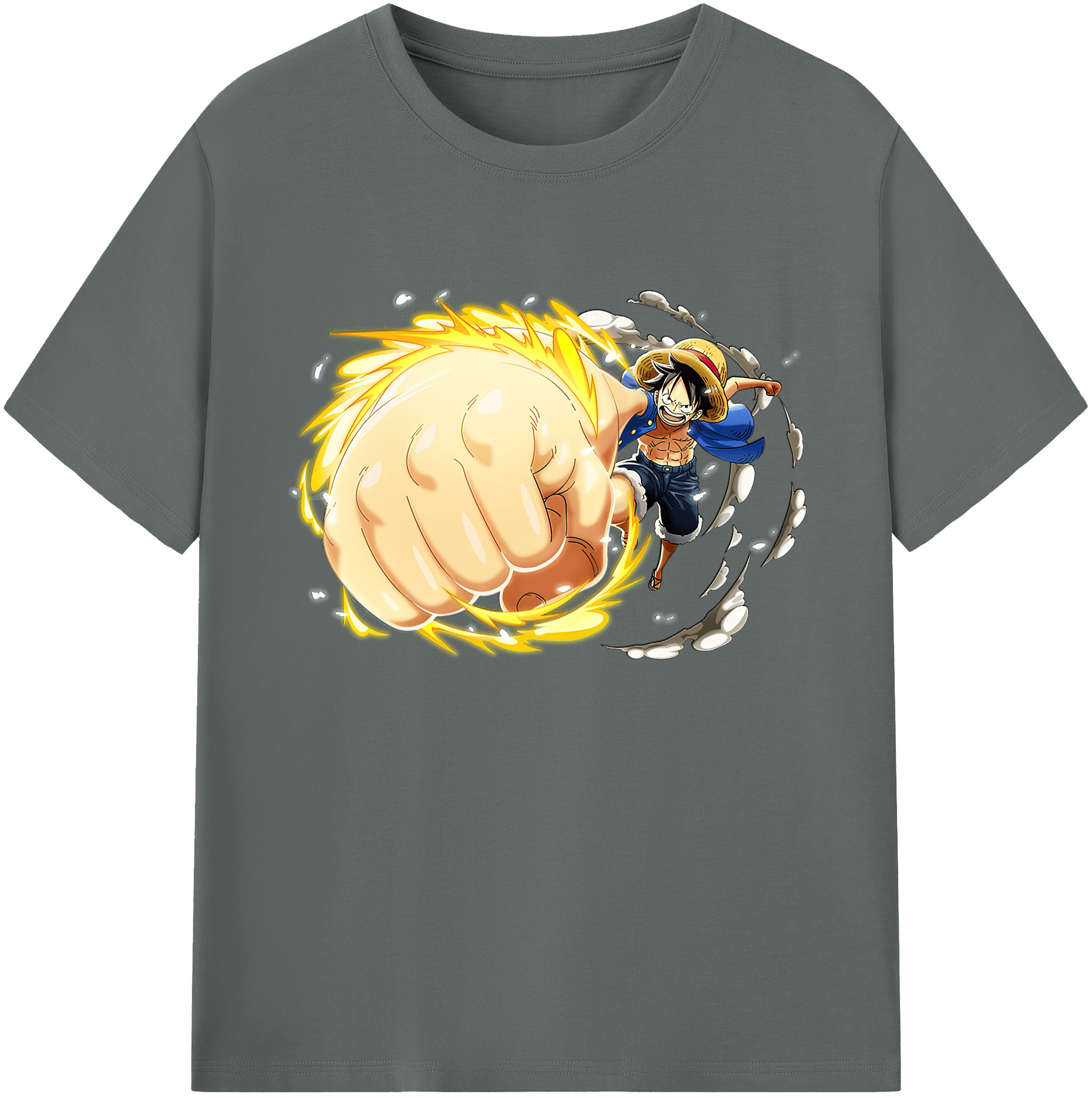 ワンピース モンキー・D・ルフィ ONE PIECE Monkey D. Luffy 綿100％ メンズ半袖Tシャツ｜肌触りやわらか＆通気性